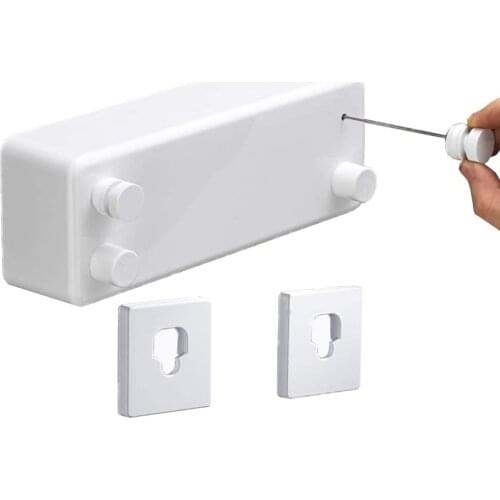 Clothes Line Dryer Retractable Bathroom Accessories Drying Rack White Clothesline Rack Laundry Dryer Double Layer Stretch Tools