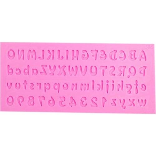 High quality 3D Number And Letter Shape form Silicone Mold Cake Decoration Fondant Cake Chocolate Moulds F0726