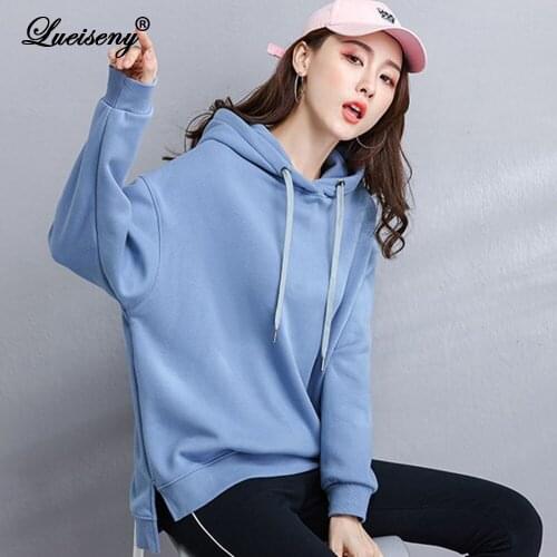 LUEISENY Women Hooded Sweatshirts Pullover Casual Long Sleeve 2020 Autumn Hoodies Loose Sweet Sweatshirt sudaderas para mujer