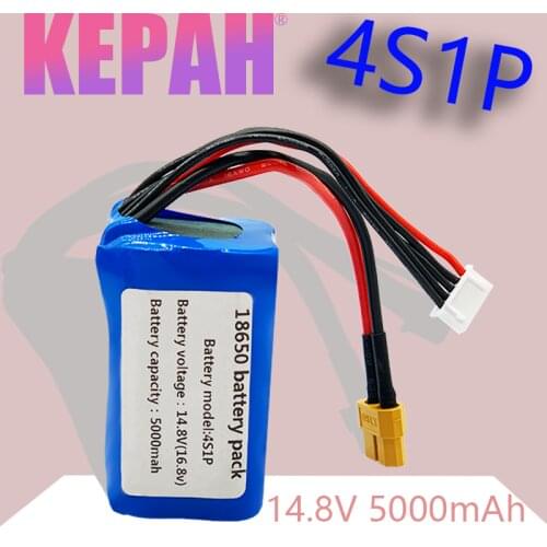 14.8V/16.8V 4S1P 5000mAh High Power UAV Rechargeable Li-ion Battery Pack 18650 Customizable for Various Drone 5P XT60