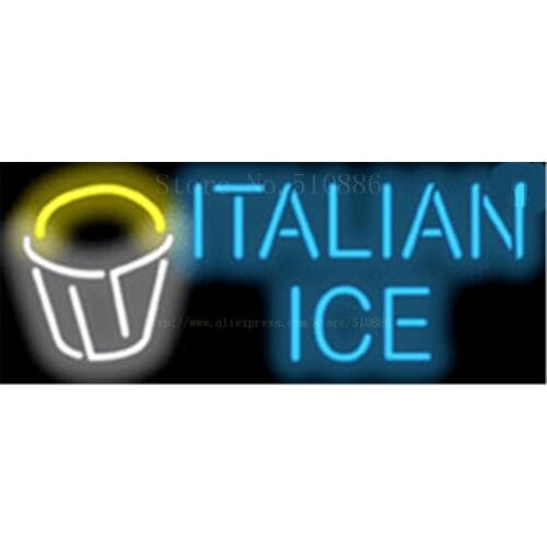 17*14" Italian Ice Cream NEON SIGN REAL GLASS BEER BAR PUB LIGHT SIGNS display store Restaurant Shop food Advertising Lights