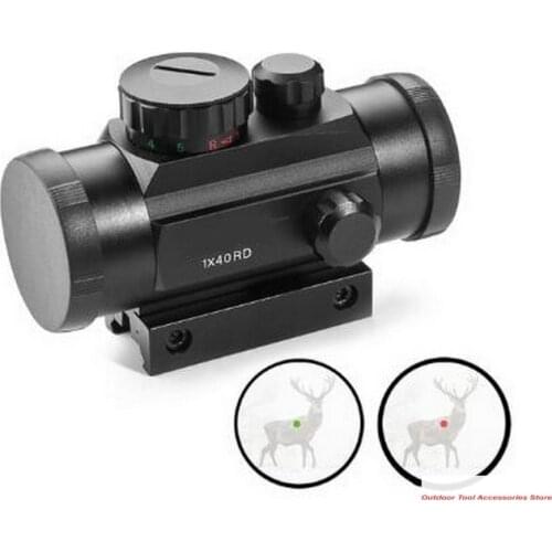 1x40 Red Green Dot Sight Rifle Scope 11/20mm Rail Hunting Optics Holograph