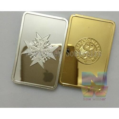4pcs/lot 1OZ German DER ROTE BARON Silver Bar + WWII Deutsche Reichsbank Replica Gold Bar