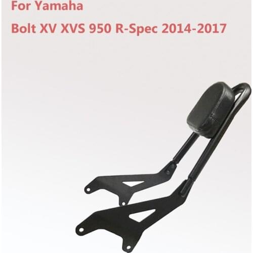 For Yamaha Bolt XV XVS 950 R-Spec 2014-2017 Side Arms & Pad Black Motorcycle Backrest Sissy Bar