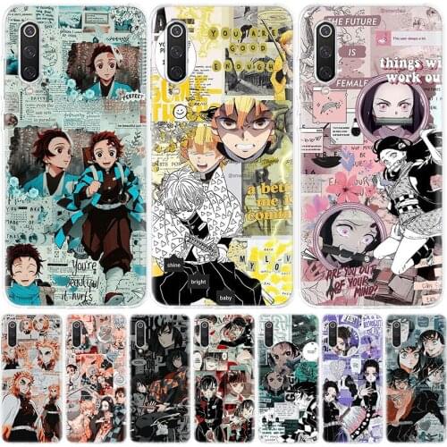 Kimetsu No Yaiba Demon Slayer Anime Phone Case For Xiaomi Mi Note 10 11 9 8 10T 9T CC9 A1 A2 A3 Poco F1 X3 F2 Pro Lite 5X 6X Cov