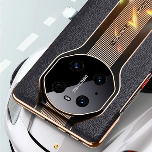 Genuine Leather phone case for huawei mate 40 RS Porsche design full protection back cover for huawei mate40 30 pro Lychee