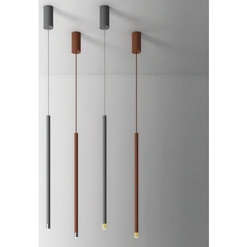 Danish bar chandelier post-modern single-head creative personality restaurant hotel front hall cylindrical long chandelier