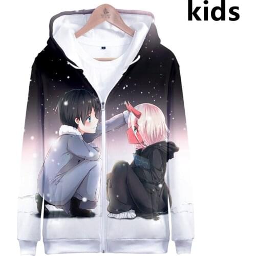 3 To 14 Years Kids Hoodies DARLING in the FRANXX 3D Hoodie Sweatshirt boys girls Anime Dear Frank Print Jacket Coat Teen Clothes