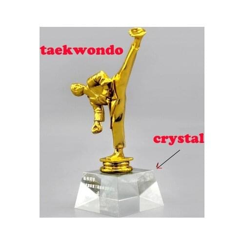 Hot sale crystal taekwondo Trophy Cup Prize TKD trophy cup Competition Sports Winner Table Decor - 19cm Tall