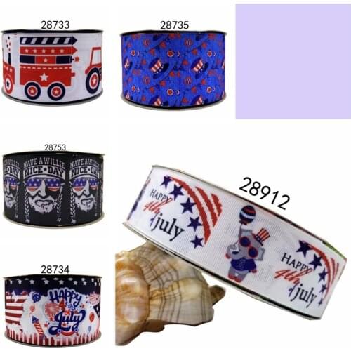 4th of july 50 yard cartoon printed grosgrain ribbon 28733