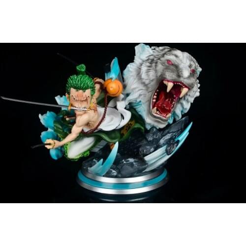 16CMOne Piece Q Version GK White Tiger Kimono Sauron Fighting Action Doll Anime Statue Boxed Decoration Model Children Gift Toys