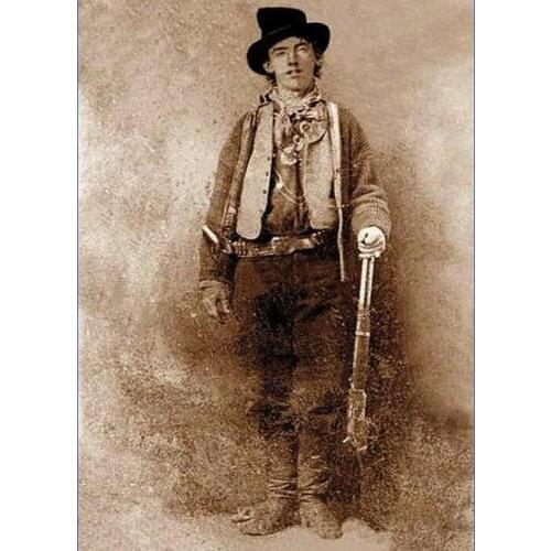 Henry McCarty Full Square Round Mosaic DIY 5D Diamond Painting Billy the Kid 3D Diamond Embroidery Christmas Home Decoration DF7