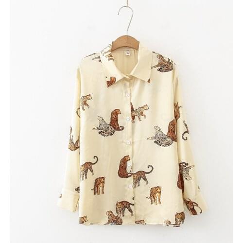 Fashion women blouses leopard printing shirts 2020 spring Autumn long sleeve blouse shirts Blusas Mujer