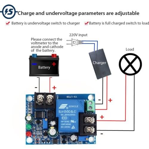 12V Battery Protection Module Discharge Board Anti-Over Automatically Restore Low Voltage With LED Indicator Light