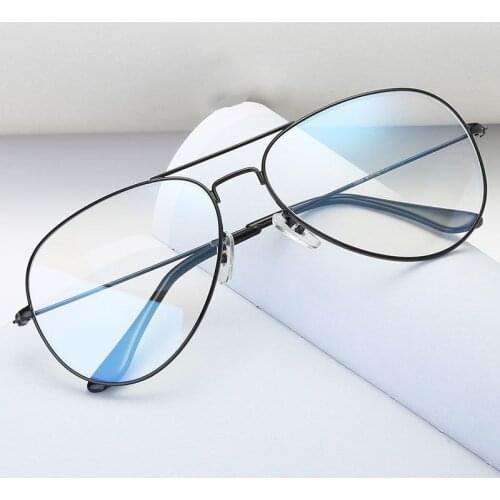 2021 Metal Frame Pilot Glasses for Men Blue Light Blocking Eyeglasses Round Optical Computer Eyewear Gaming Lunettes Gafas