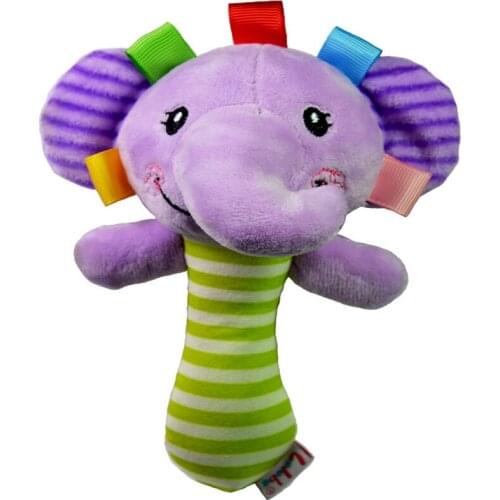 Soft Baby Toy Ring Bell BB Baby Toys Plush Rattle Squeaker Early Educational Doll Rod 0M+ Cute Cartoon Animal Musical Plush Toy