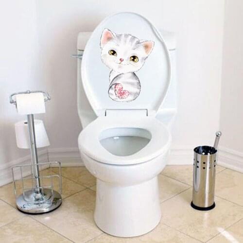 20*30cm Cats Wall Stickers for Kids Rooms Bathroom Toilet Home Decor Cartoon Animal Wall Decals DIY Mural Art Wall Decoration