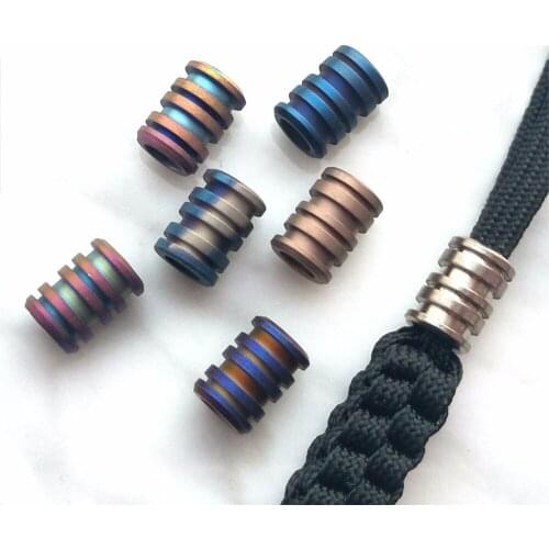 Titanium Alloy Knife Beads Paracord Umbrella Rope Outdoor Knife EDC Knife Lanyard Bead Titanium Alloy TC4 Pendant Multi Tools