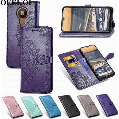 OEEKOL Datura Flower Flip Cover PU Leather Wallet Case for Nokia 5.3