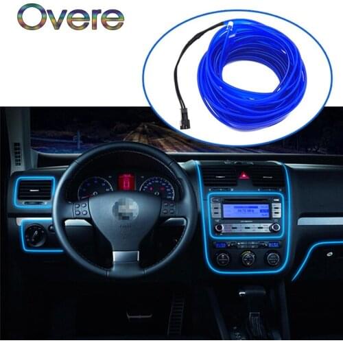 Overe 1Set Car LED Atmosphere Lights Decoration Lamp Strips For Ford Focus 2 3 Fiesta Mondeo MK4 Ranger Toyota Corolla chr RAV4