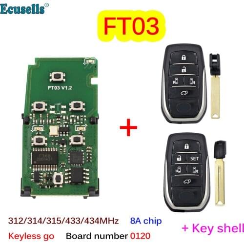 Lonsdor FT03 5B/6B Circuit Board 0120 312/314/433MHz 8A Chip Keyless Go Smart Remote Key Pcb for Toyota Alphard Vellfire