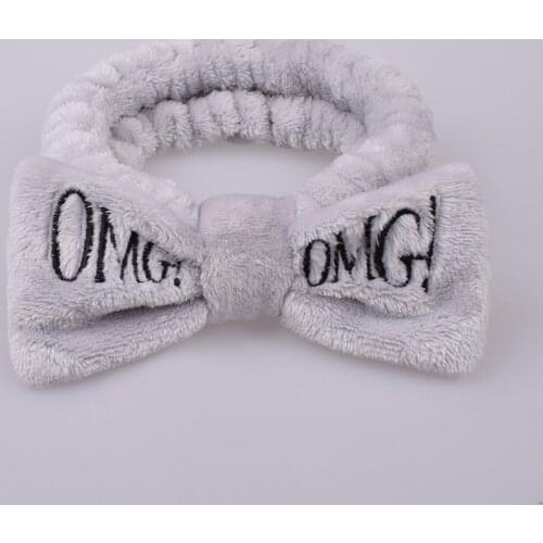 2020 New OMG Letter Coral Fleece Wash Face Bow Hairbands For Women Headbands Girls Headwear Hair Bands Turban Hair Accessories