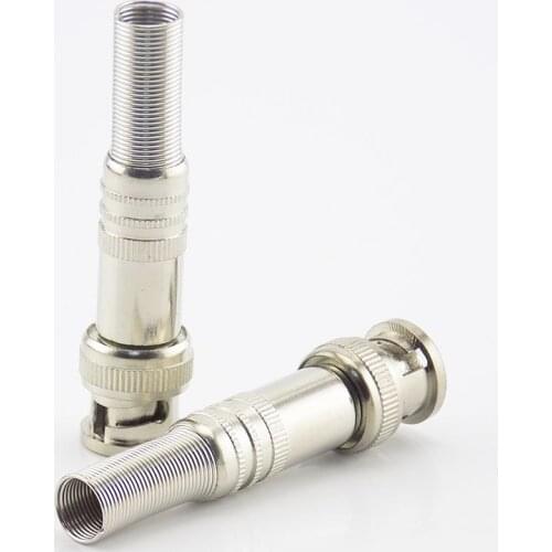 BNC Connector Jack Coaxial RG59 Twist Spring Adapter Twist-on BNC Male Camera CCTV Accessories Surveillance Kit System