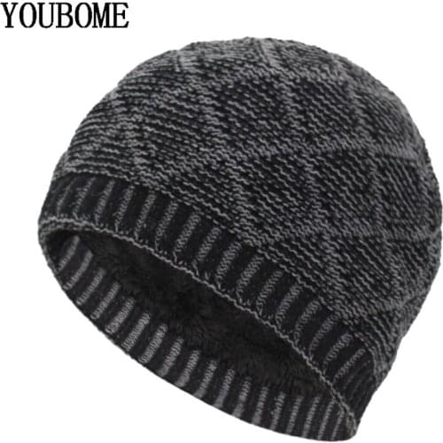 YOUBOME Fashion Skullies Beanies Men Winter Knitted Hats For Men Women Gorros Bonnet Soft Thick Warm Male Beanie Winter Hat Cap