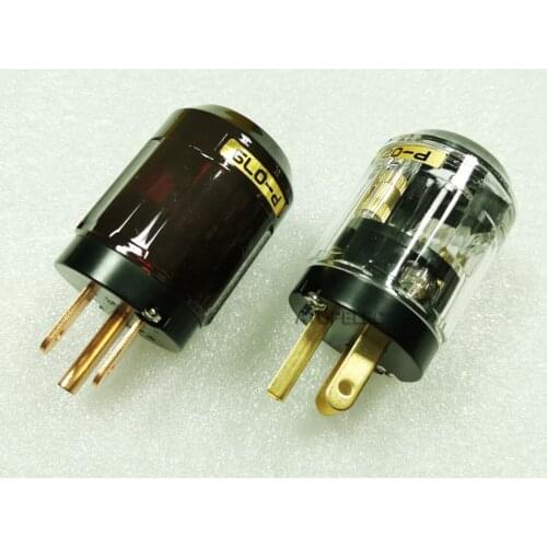 US Power Plug Male Gold Plated / Red Plating Copper Hi-Fi Audio Connector P-029/P-079 Cable Dia. 17mm