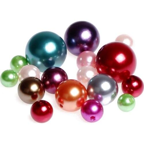Loose 3mm-30mm Raindom Mix Color DIY ABS Round Plastic Imitation Pearl Beads for Clothing&Garment Art Decoration