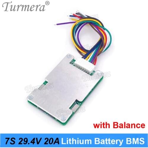 Turmera 3S 4S 5S 6S 7S 20A BMS 18650 Li-ion Battery Protected Board 12V 16.8V 21V 25V 29.4V with Balance for Screwdriver Battery
