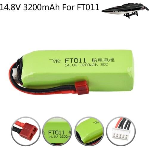 14.8V 3200mAh 30C upgraded Lipo Battery for FT010 FT011 FT0114S RC Boats Helicopter Car Spare Parts 14.8V Battery T/SM/XT60 plug