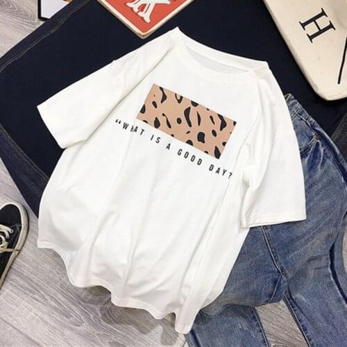 Women Spring Summer Hot Tees Casual O-Neck Short Sleeve Cool Female Tops Tee New Harajuku Leopard Print T shirts