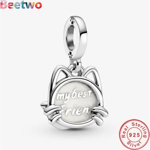 925 Sterling Silver My Pet Cat Dangle Charm Silver Fit Original Pandora Bracelet Charms Jewelry Making Women Berloque