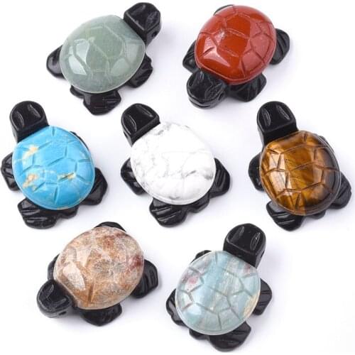 10pcs Cute Jewelry Pendants Natural & Synthetic Mixed Stone Tortoise Shape Pendants Jewelry Making Random Mixed Color