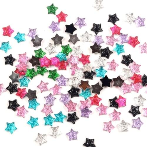 200Pcs Mixed Resin Star Decoration Crafts Bling Beads Frame Flatback Cabochon Scrapbook Kawaii DIY Embellishments Accessories