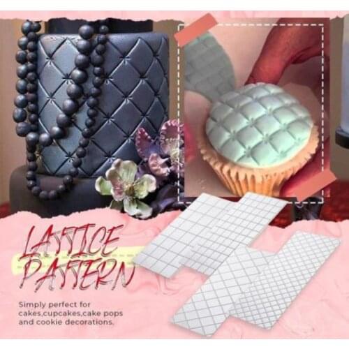 4Pcs/Set DIY Cake Mold Transparent Texture Lattic Mat Cake Fondant Printing Cake Border Fondant Stencil Molds Decorating Tools