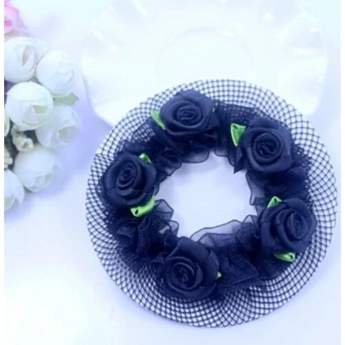 5 Colors Hair Bun Cover Flower Bun Hair Nets Dancewear Hair Accessories For Girls' DancersrCute Kids' Bun Net