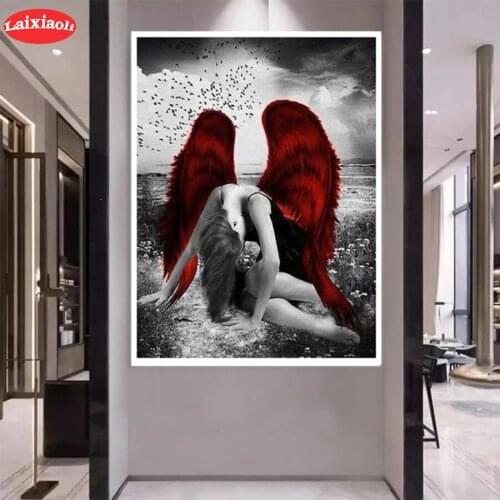 5D DIY Diamond Embroidery Hot selling home art, angel woman wings Full Kits Diamond Painting Cross Stitch Decor For Home