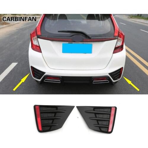 Black Rear Fog Light Hoods Tail Fog Lamp Cover Trim Sticker Reversing Light Cover For Honda Fit /Jazz GK5 2014-2018 C1746