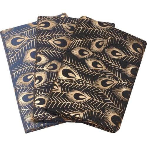 Denim Fabric By The Yard Printed Peacock Feather Pattern Home Textile Cloth For Handmade Masks Bags Clothes Craft Production