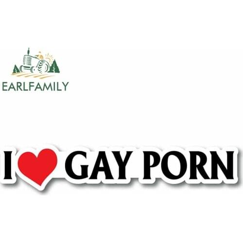 EARLFAMILY 13cm x 2.8cm for I Love Gay Porn Red Heart Car Stickers Laotop Anime Refrigerator Decal Waterproof RV Vinyl Car Wrap
