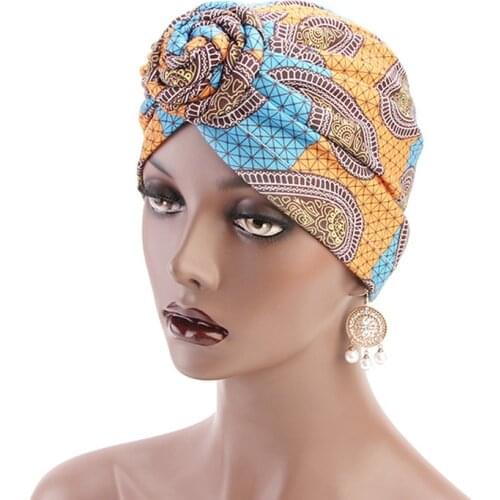 Ethnic wind knotted turban hat African fashion hat Muslim hat female headscarf under hijab caps turbante mujer