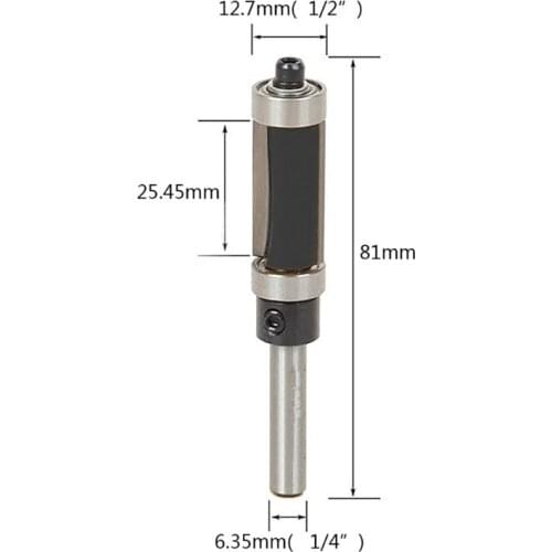 Woodworking Flush Trim Router Bit Top&Bottom Bearing 1" H X 1/4'' Shank Tool Hot LX0D