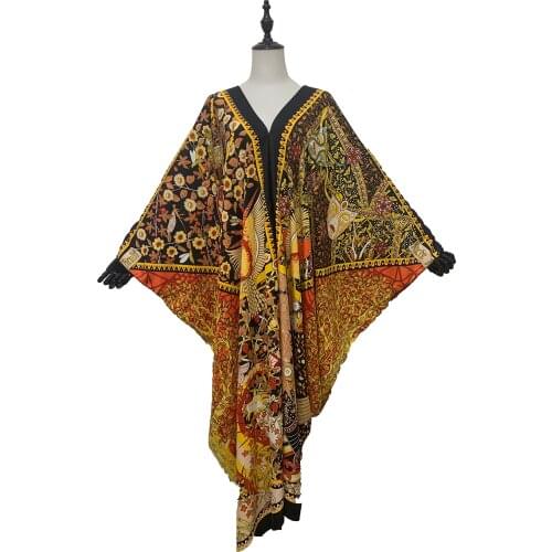 Kaftan Dubai Abaya Turkey Muslim Women 2021 Winni V-neck Islam Caftan Eid Mubarak Marocain Dresses Vestidos European Clothing