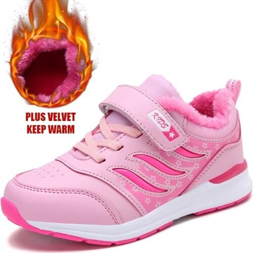 Winter Women Vulcanize Shoes Cotton Padded Shoes Boys Girls Plush Cotton Warm Shoes Slip Kids Sport Shoe Non-slip Sneaker