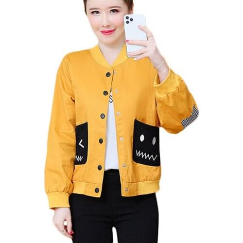 Korean Fashion Jackets For Women Jackets Spring Autumn Baseball Jacket Bomber Stand Collar Ladies Jacket Office Female Clothes