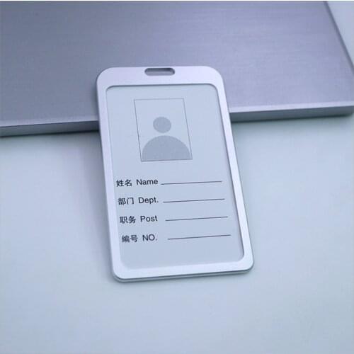 Metal ID Card Holder ID Badge Holder Name Identification Sleeve Business Exhibition Shell Office school entrance Case Siver Gold