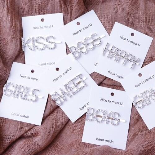 Fashion Women Letter Hairpin Rhinestone Hair Accessories For Decoration