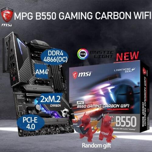 MSI MPG B550 GAMING CARBON WIFI Motherboard AM4 DDR4 128GB M.2 PCI-E 3.0 4.0 Chia GAMING B550 Placa-mãe AM4 ATX Desktop AMD B550